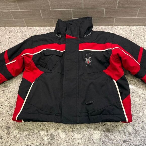 Boys/Kids Spyder Brand Winter Insulated Black and Red Ski/Snow Jacket-Size 4 - Picture 3 of 10